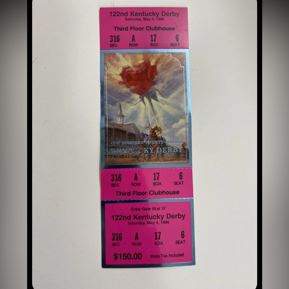Grindstone MAY 1996 KENTUCKY DERBY 122nd Churchill Downs Original Ticket Horse